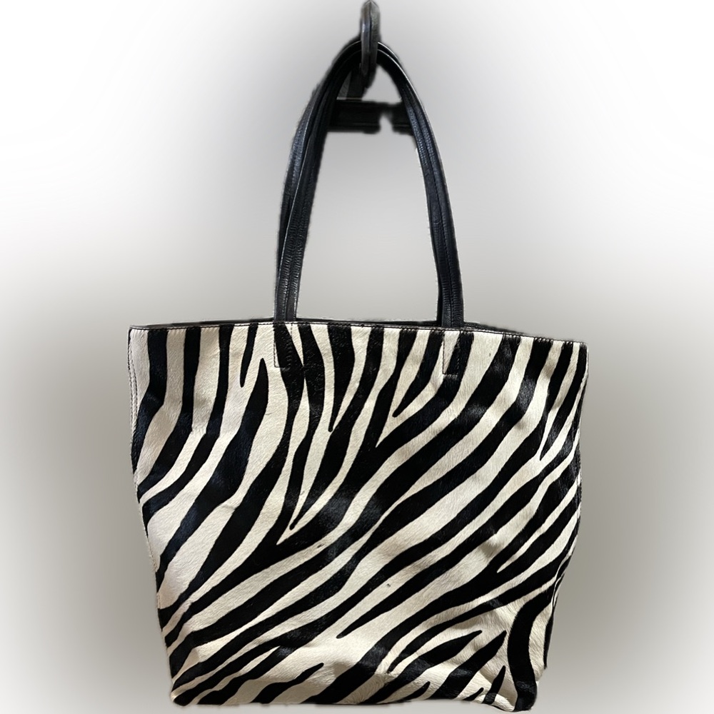Chicos Zebra Print Tote Bag